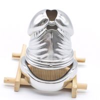 Wholesale 37mm big metal cock cage realistic penis shaped heavy FRRK male chastity device cock lock BDSM kinky sex toys for BDSM play