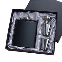 Wholesale Matte Black High Quality Stainless Steel Hip Flask Carry Thick Portable Ounce Wine Glass Funnel Set