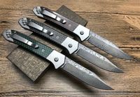 Wholesale High Quality Auto Tactical Folding Knife Damascus Steel Drop Point Blade Carbon Fiber Handle EDC Pocket Knives