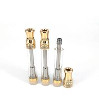 Wholesale brass knuckles Gold vaporizer pen cartridges Dual Cotton Coil Pyrex Glass Tank vape pen cartridges vaporizere