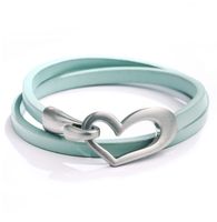 Wholesale Love Heart Leather String Bracelet Bangle For Women Rope LEATHER choker necklace Jewelry Gifts