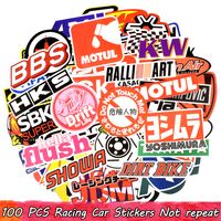 Wholesale 100 Racing Car Home Decoration Stickers Graffiti JDM Car Modification Waterproof Sticker for Motorcycle Bicycle Helmet Suitcase Laptop