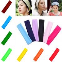 Wholesale New Women fashion plain Wide Hair Band Sports Yoga Elastic headbands Ladies Hair Ornament bandeau T9C001