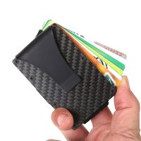 Slim Mens Carbon Fiber Wallet Money Clip PU Leather Credit Card Holder Pocket UK