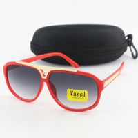 Wholesale 10pcs Hot Sale Sunglasses Style Fashion Big Red Frame gradient Sports Eyewear Driving Sun glasses with box
