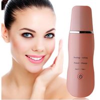 Wholesale Rechargeable Ultrasonic Face Skin Scrubber Facial Cleaner Peeling Vibration Exfoliating Pore Cleaner Tool Facial Cleansing Devices