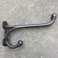 Wholesale 8 Pieces Strong Cast Iron Hat and Coat Hook Antique Chunky Coat Rack Double Hooks Hall Stand Hanger Holder Wall Mount Organizer Vintage