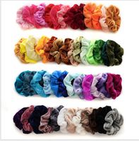 Wholesale 42 Colors Solid Ponytail Holder Hair Scrunchies Velvet Elastic Bands Scrunchy Ties Ropes Scrunchie for Women and Girls