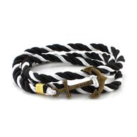 Wholesale High quality jewelry Pirate nautical style weave multilayer anchor rope bracelet for men women mix color bracelets
