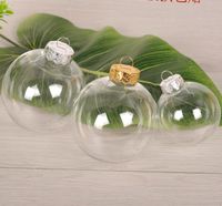 Wholesale DIY Paintable Shatterproof Clear Christmas Ball Gold Cap Plastic Disc Ornament SN2076