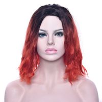 Bobo Bob Perruque Cheveux Courts Gris Laiteux De Couleur Yaki Ombre Couleur Noir Rose Changement Progressif
