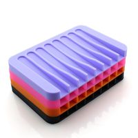 Wholesale NEW Anti skid Soap Dish Silicone Soap Holder Tray Storage Soap Rack Plate Box Bath Shower Container Bathroom Accessories DBC VT0601