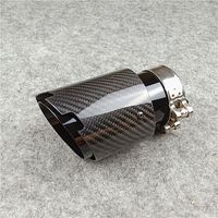 Wholesale 1 Twill Glossy Grilled Black Exhaust Pipe Tailpipe Replacement Stainless Steel Carbon fiber Muffler System