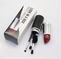 Wholesale Makeup Brand Look In A Box Basic Brush set brushes set with Big Lipstick Shape Holder TOOLS good item