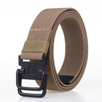 Wholesale Fashion Sport Tactical Elastic Nylon Men Belt Unisex Double Ring Buckle Belts for Men Waistband Casual outdoor Female Belt Fabric For Jeans