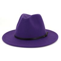 Wholesale British Style Lady Jazz Hat Men Women Fedora Panama Felt Hat Belt Buckle Decor Wide Brim Party Formal Hat Large Size