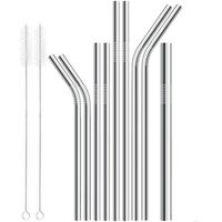 Wholesale Bend Straight Stainless Steel Straw mm mm mm Drinking Straws quot quot quot quot Reusable Metal Party Bar Drinks QW7544