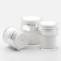 Wholesale 15 g Pearl White Acrylic Airless Jar Round Cosmetic Cream Jar Pump Cosmetic Packaging Bottle