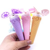 Wholesale Lovely Ice Cream Mini Fan Hand Shake Ballpoint Pen As Students Gift Portable Pocket Pen For School Creative Pen Office Supplies