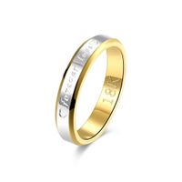Wholesale Forever Love Rings Gold Plated Two Colors Round Shape Stainless Steel Band Ring Romantic Lovely For Women Engagement Jewelry Gifts POTALA096