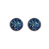 Wholesale Simple Geometric Fantasy Starry Sky Earring Studs Round Frosed Gypsophila Stainless Steel Earrings Fashion Jewelry Mix Colors
