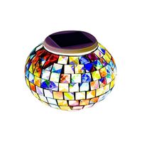 Wholesale color changing solar powered Table lights mosaic glass ball Led night light for Patio garden Table lamps for decorations