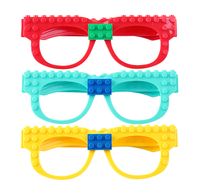 Wholesale Early education small particle Building Blocks Of Glasses Baseplate Frame DIY Toy Glasses Bricks Kid Gift opp bag kid toys BY1413