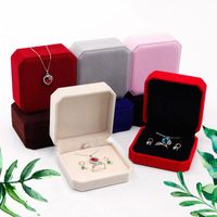 Wholesale Velvet Jewelry Box For Rings Earring Necklace Set Display Square Packaging Rangement Bijoux Gift Boxes For Jewellery