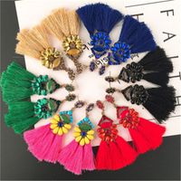 Wholesale Europe And America Exaggerated Earrings Long Ethnic Style Jewelry Tassel Earrings Anti Allergic Wild Fashion Earrings Spot
