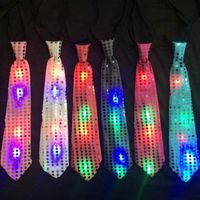 Wholesale Flashing Cosplay LED Tie Necktie led bowknot Glowing DJ BAR Dance Carnival Party Masks Cool Props Christmas Party Decoration Cheer Prop
