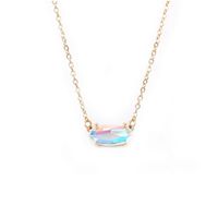 Wholesale Fashion Kendra Style Small Oval Faceted Dichroic Crystal Stone Necklace for Women