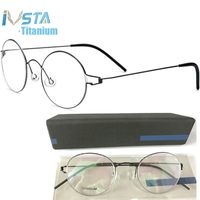 Wholesale IVSTA Screwless Eyewear Titanium Glasses Men with logo box Prescription Women Round Myopia Optical Frame Denmark Korean