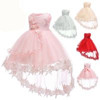 Wholesale Flower Baby Girls Dress Baptism Dresses For Girls st Year Birthday Lace Trailing Party Wedding Christening Baby Infant Clothing Y19050801