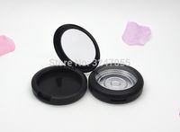 Wholesale 59mm Matte Black Plastic Empty Cosmetic Blusher Compact Round Frosted Black Makeup Eyeshadow Container Lipstick Case