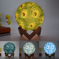 Wholesale Remote control colors Moon lamp children s gift creative desk lamp painted peacock feather led D night light