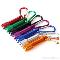 Wholesale Mini LED Flashlight Aluminum Alloy Torch with Carabiner Ring Keyrings Key Chains Sport Mini led flashlights keychain key ring YD03