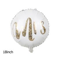 Wholesale 50pcs inch Round White Gold Glitter Print Mr Mrs LOVE Foil Balloons Bride Mariage Wedding Decor Valentine s Day Event Supplies