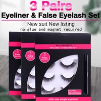 Wholesale New Self adhesive eyeliner Soft False Eyelashes Fluffy Wispy D Thick Lashes Handmade Soft Eye Makeup Tools