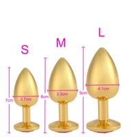 Wholesale YUELV Gold Metal Anal Toys Butt Plug Stainless Steel Diamond Anal Plug Plated Anus Insert Stopper Adult Sex Toys For Women Men