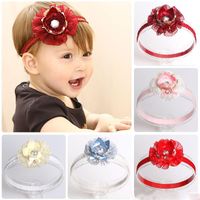 Wholesale Lovely Newborn Baby Lace Ribbon Crown Headbands for Girl Kids Children Solid Flower Hair Band Party Birthday Gift