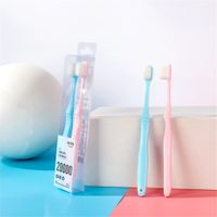 Wholesale 2PC Ultra fine Soft Fiber Toothbrush Million Super Soft Bristle Toothbrush Environmentally Antibacterial With Protect Gum Travel