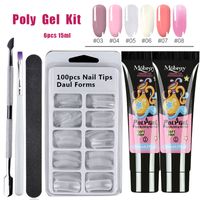 Wholesale Lghzlink Poly Extention Gel Kits Nail Art French Nail Clear Camouflage Color Tip Crystal Uv Gel Slice Brush