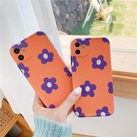 Wholesale Orange Base Purple Lavender Flower Full Cover Camera Protect Mobile Phone Case Cover for iphone Pro Max S Plus X XR XS Max