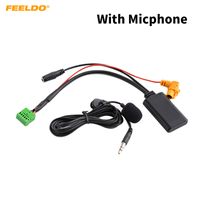 Wholesale FEELDO Car Wireless Bluetooth Module MMI G AMI Aux Audio Cable With Micphone For Audi Q5 A6L A4L Q7 A5 S5 AUX Cable
