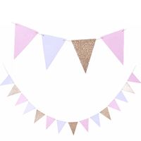 Wholesale Big ft Gold Pink White Party Banner Flag Pennant Garland for Baby Shower Bridal Shower Birthday Party Holidays Photo Backdrop