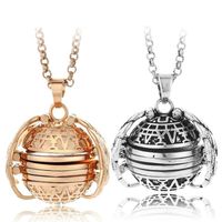 Wholesale DIY Fold Photo Locket Necklace Openable ball Live Memory Pendant Silver Gold Necklaces Fashion Jewelry Drop Ship