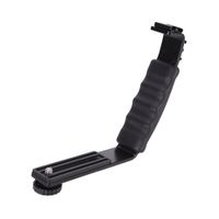 Heavy Duty Padded Hand Grip for Dslr Camera Camcorder DV Camera Flash Bracket Mount Video Grip L-Bracket With Dual Hot Shoe Mount 1//4 Tripod Screw