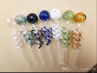 Wholesale Color spiral plate wire glass straight cooking pot Glass bongs Oil Burner Glass Water Pipes Oil Rigs Smoking Free