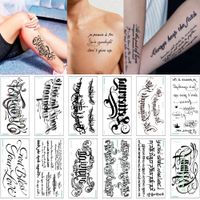 Wholesale 3D Tattoo Alphabet English Word Temporary Body Art Tattoo Sticker Cover Skin for Male Female Arm Chest Waist Lover Waterproof Transfer Paper