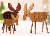 Wholesale New Festive DIY Wooden Elk Ornaments Christmas Decoration Ornaments Children s Gifts Deer For Home Bars Shopping Malls Festive Pendant